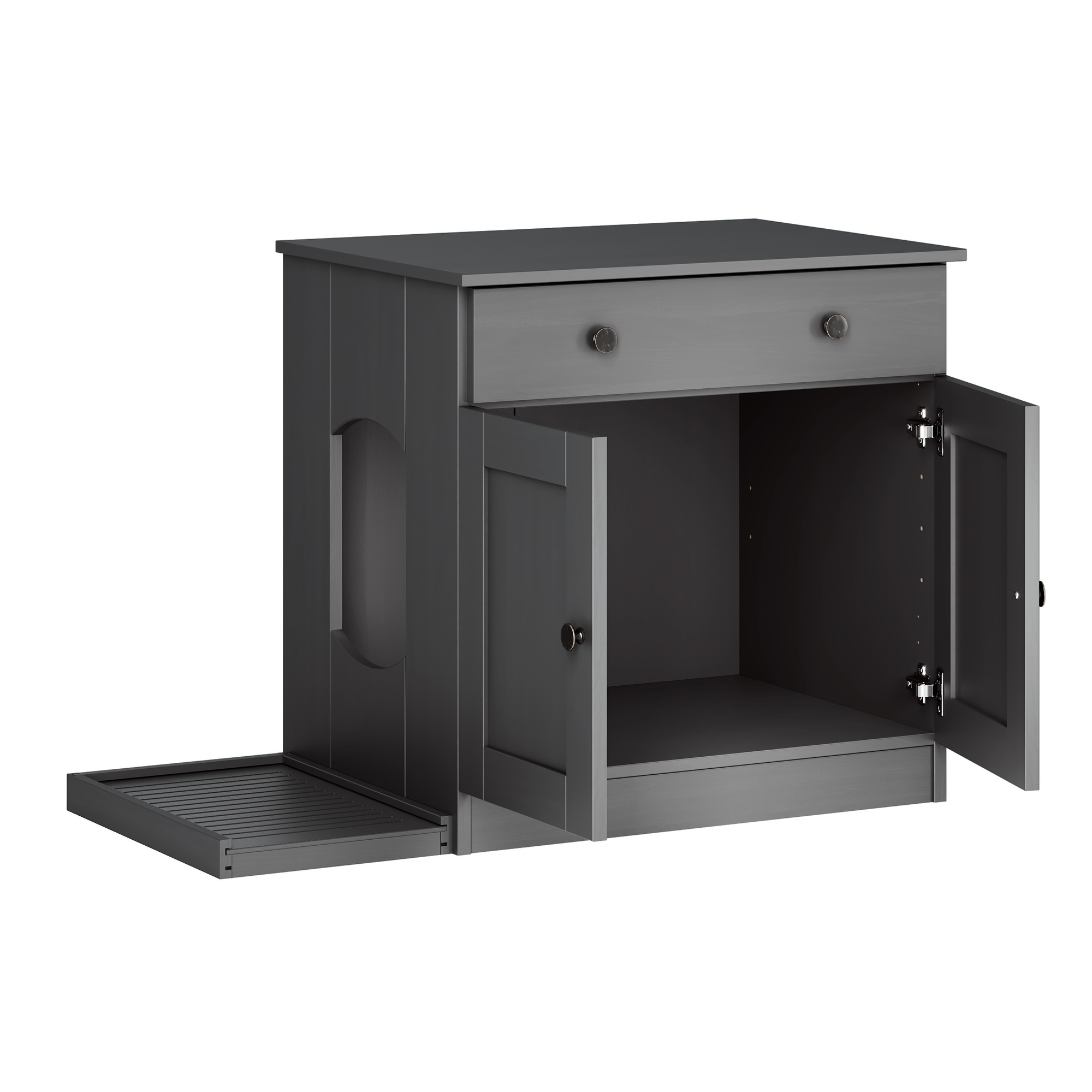 Palace Imports 100% Solid Wood Ziva 2-Door Cat Litter Box